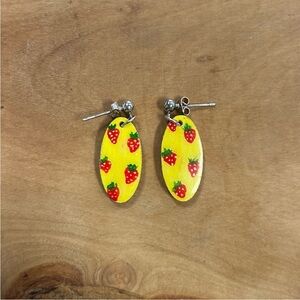 Hand-painted Strawberry Delight Mini Earrings